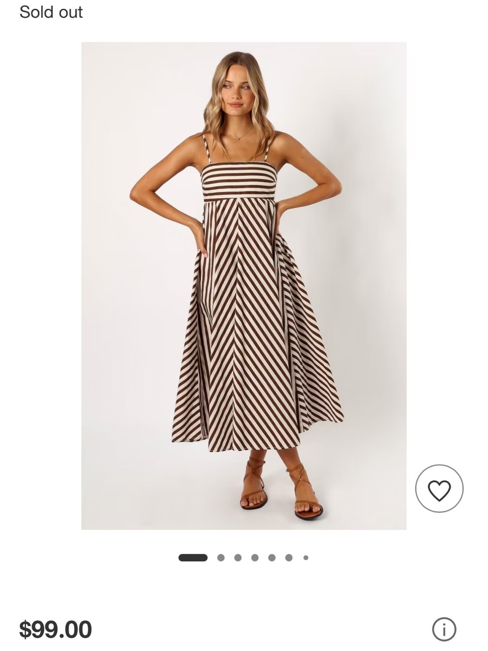 Petal & Pup Brown and White Striped Maxi Dress